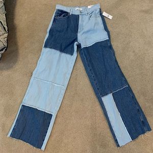 Pacsun Jeans, patchy, color block, 90’s straight leg
